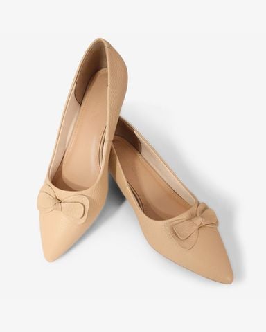 Giày Cao Gót Hạnh Dung Mũi Nhọn Khóa Nơ To HD041018AD