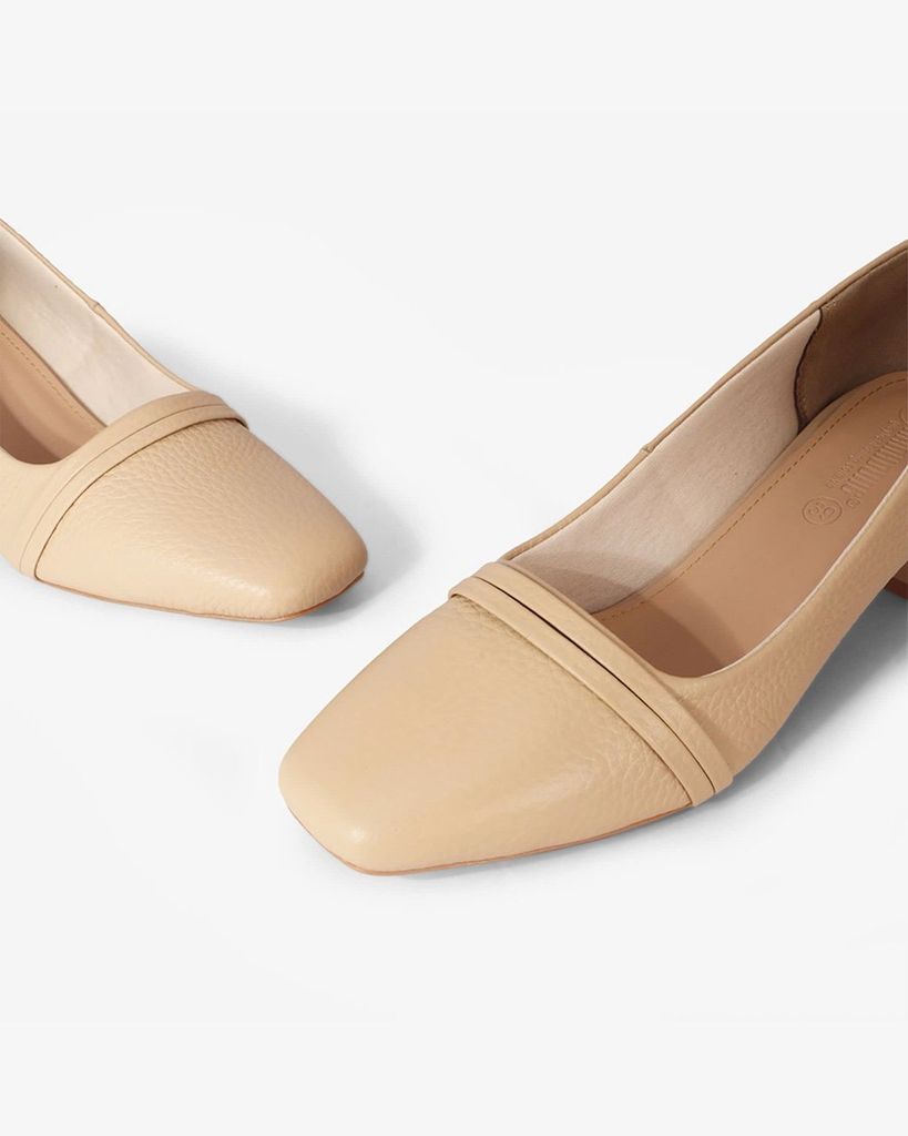 Giày Cao Gót Hạnh Dung Mũi Vuông Hai Dây Ngang HD041019AD