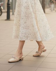 Dép Bít Mũi Hạnh Dung Khóa Nơ Xoàn HD041023AD