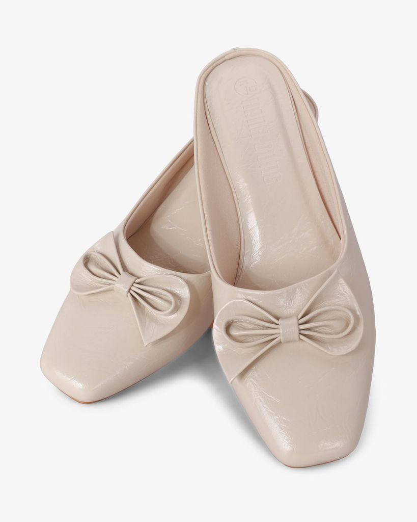 Dép Bít Mũi Hạnh Dung Mũi Vuông Khóa Nơ HD041059AD