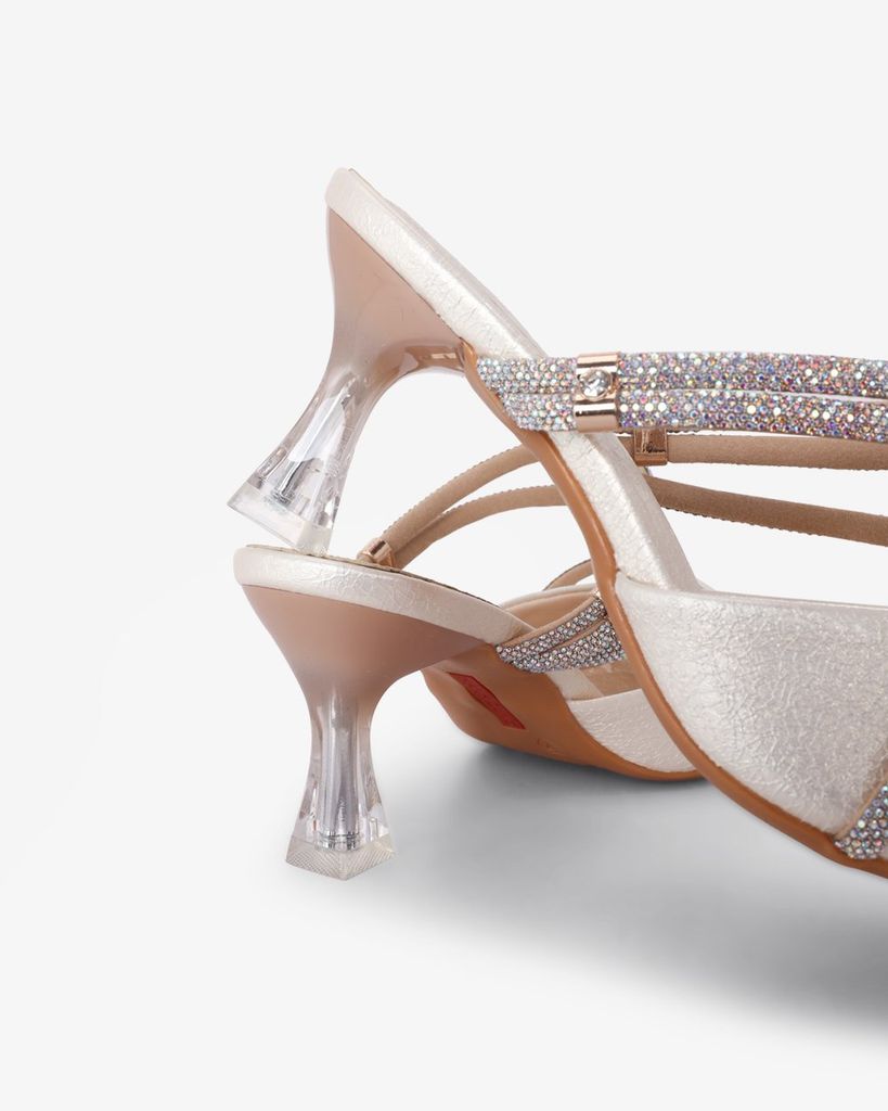 Giày Sandal Hạnh Dung Quai Đôi Bản Mảnh Đính Đá HD041065AD