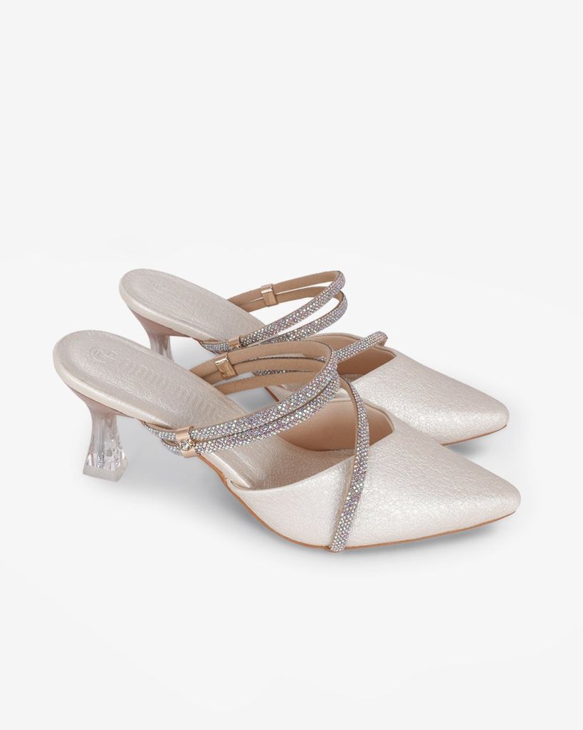 Giày Sandal Hạnh Dung Quai Đôi Bản Mảnh Đính Đá HD041065AD