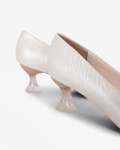 Giày Cao Gót Hạnh Dung Vân Đá Bản Đắp Mũi Vuông HD041067AD