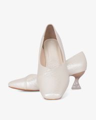 Giày Cao Gót Hạnh Dung Vân Đá Bản Đắp Mũi Vuông HD041067AD