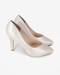 Giày Cao Gót Hạnh Dung Vân Đá Mũi Nhọn Cổ Tim HD041078AD