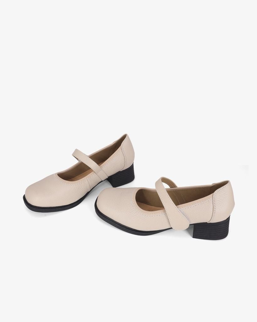 Giày Cao Gót Hạnh Dung Mũi Vuông Quai Dán HD041087AD