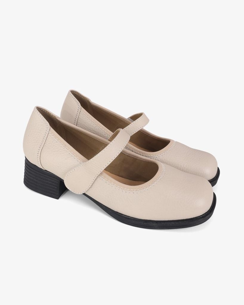 Giày Cao Gót Hạnh Dung Mũi Vuông Quai Dán HD041087AD