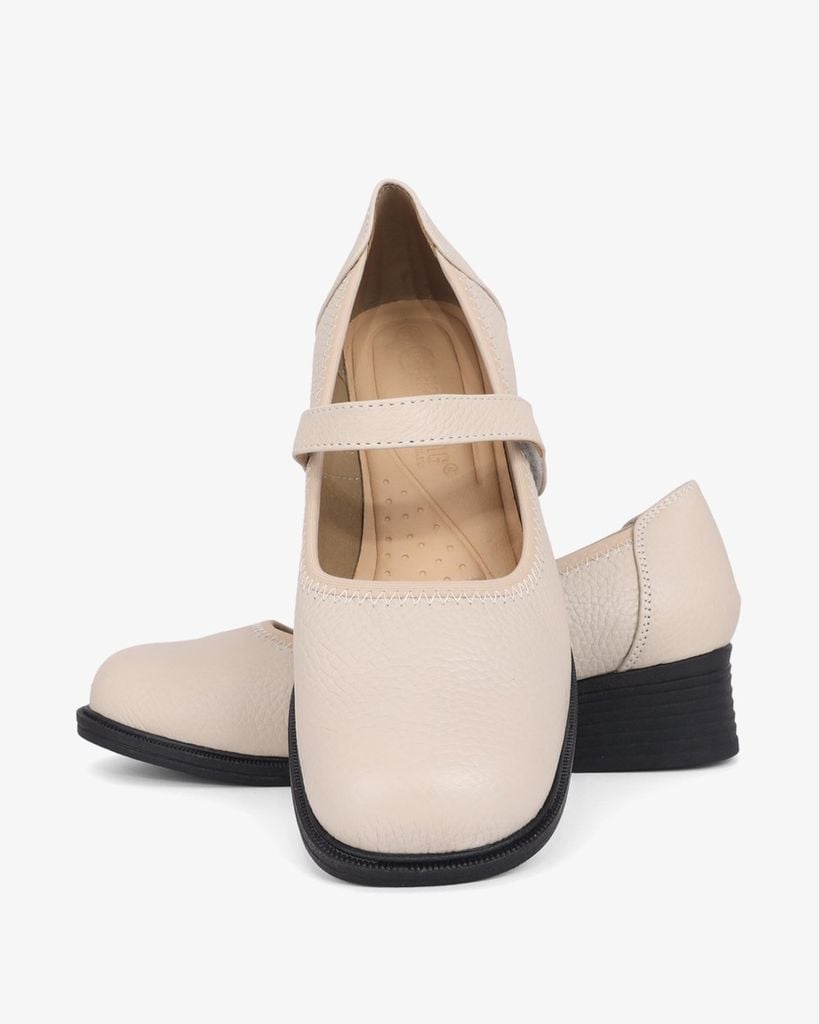 Giày Cao Gót Hạnh Dung Mũi Vuông Quai Dán HD041087AD