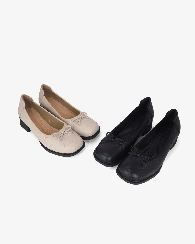 Giày Cao Gót Hạnh Dung Mũi Vuông Nơ HD041088AD