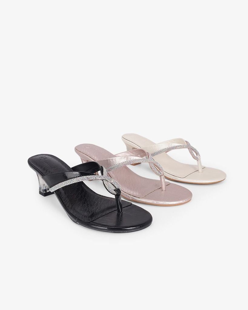 Dép Cao Gót Hạnh Dung Xỏ Ngón Xoàn Xoắn HD041099AD