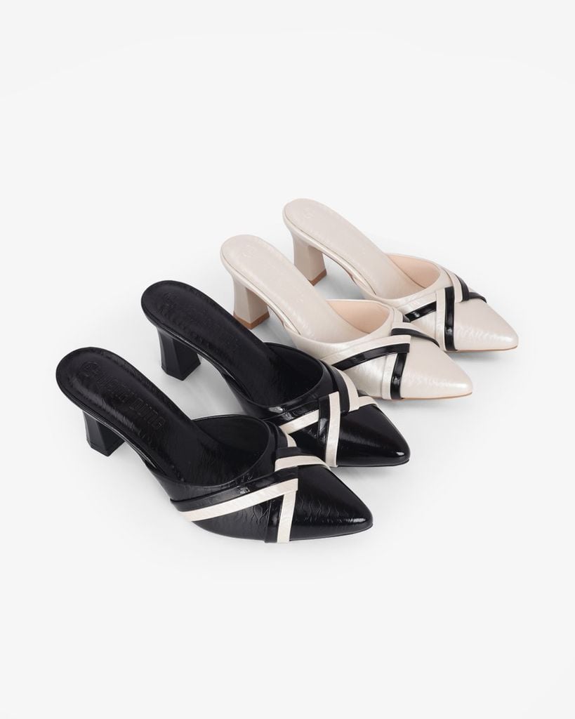 Dép Bít Mũi Hạnh Dung Quai Xoắn Hai Màu HD041101AD