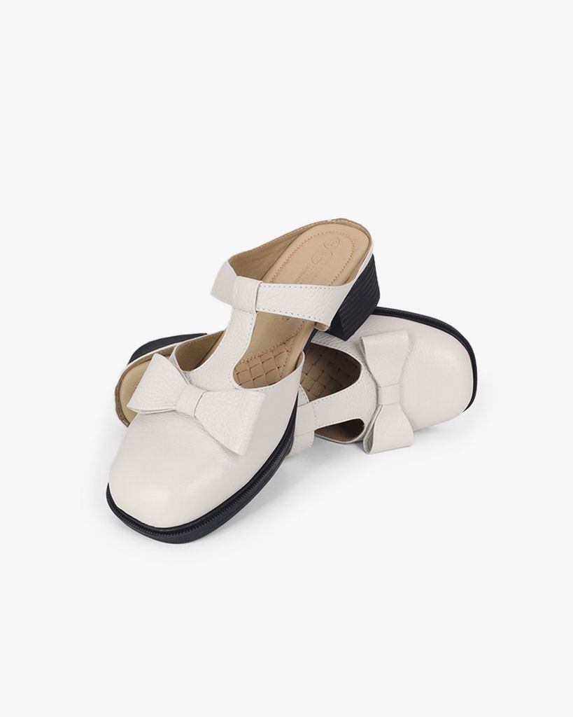 Dép Bít Mũi Hạnh Dung Quai Bản T Nơ HD041104AD