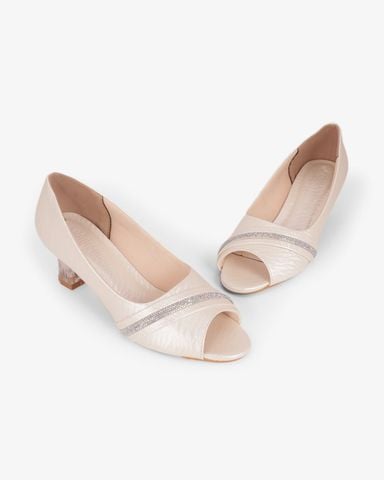 Giày Cao Gót Hạnh Dung Hở Mũi Xoàn Ngang HD041105AD