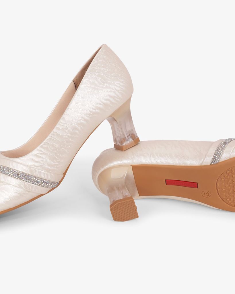 Giày Cao Gót Hạnh Dung Hở Mũi Xoàn Ngang HD041105AD