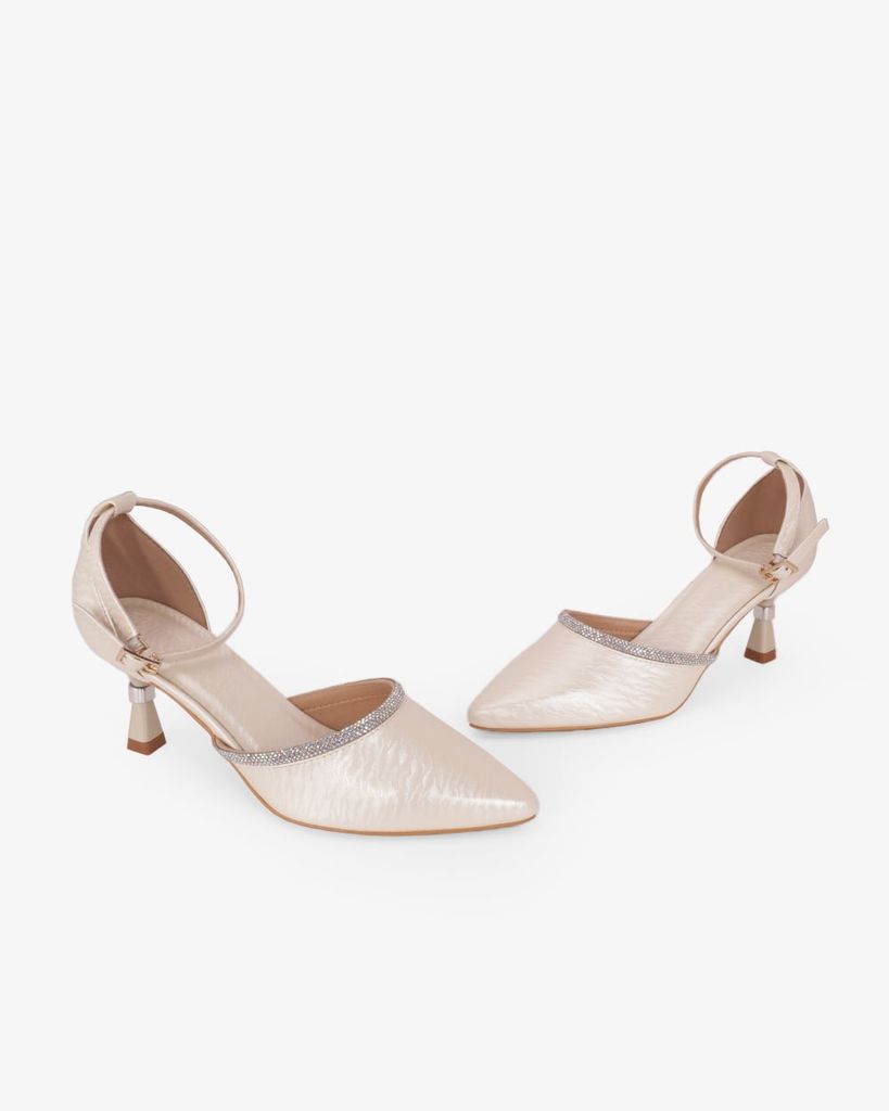 Giày Sandal Cao Gót Hạnh Dung Bít Mũi Quai Xoàn HD041107AD