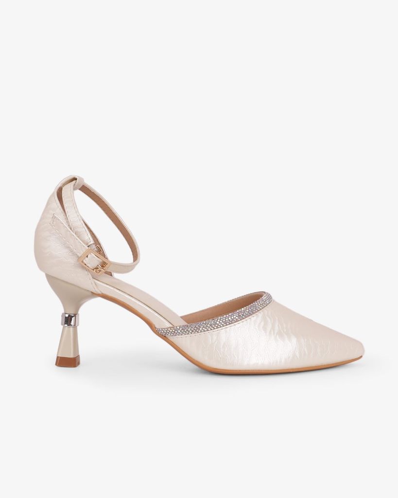 Giày Sandal Cao Gót Hạnh Dung Bít Mũi Quai Xoàn HD041107AD