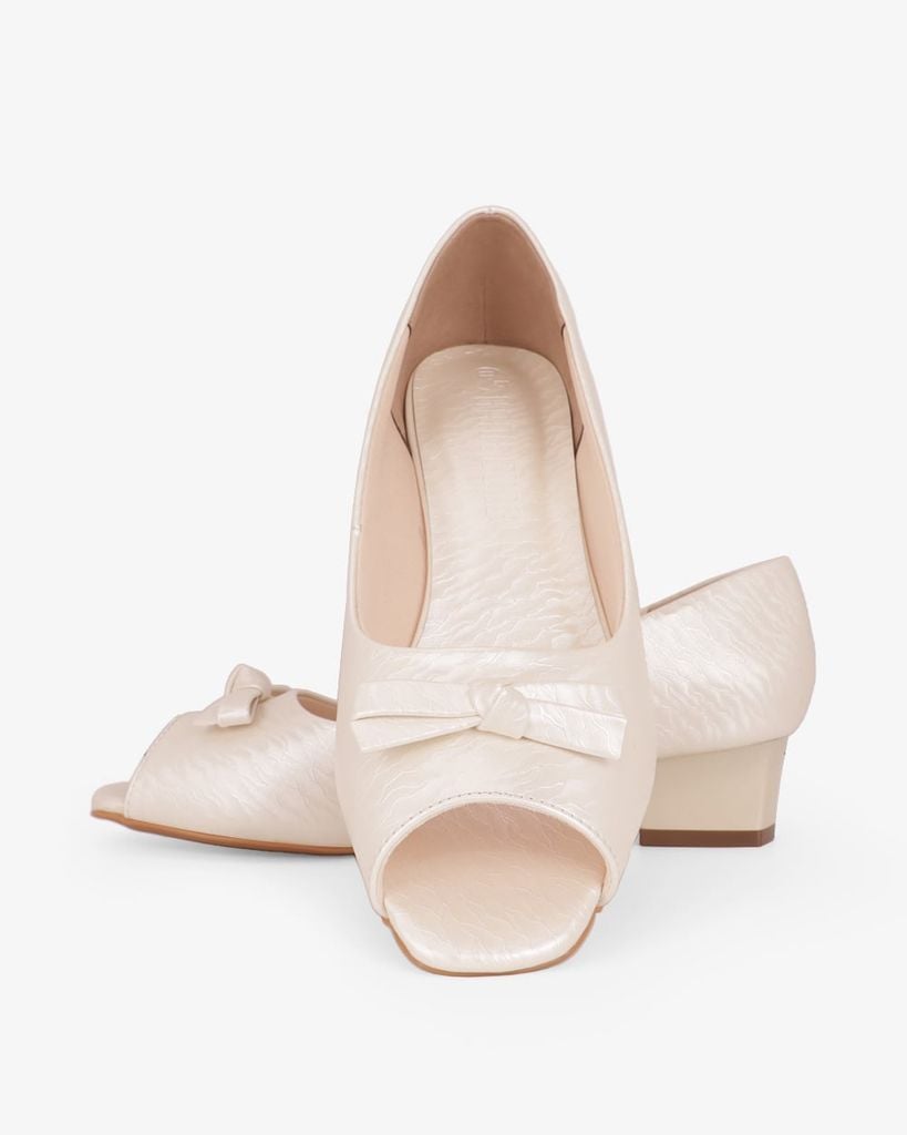 Giày Cao Gót Hạnh Dung Hở Mũi Dây Nơ HD041108AD