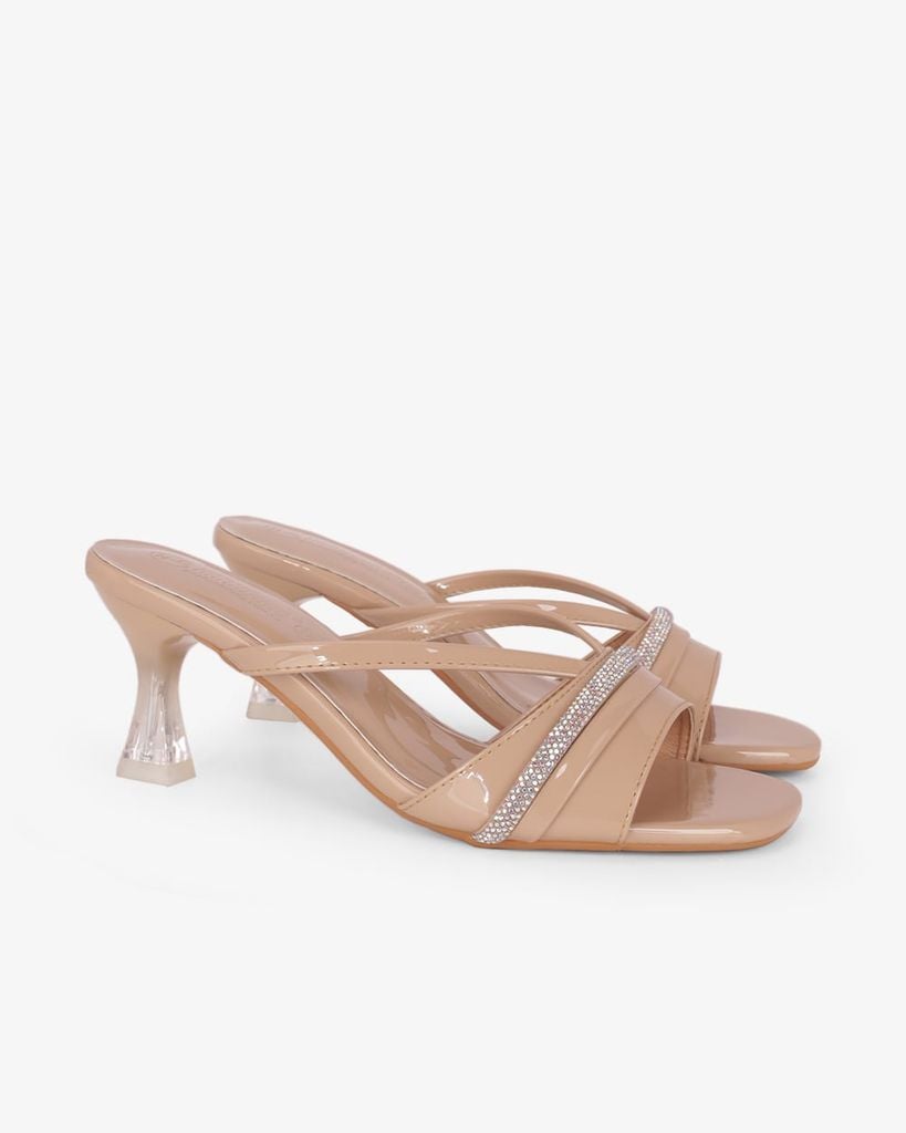 Dép Cao Gót Hạnh Dung Quai Ngang Lấp Lánh HD041111AD