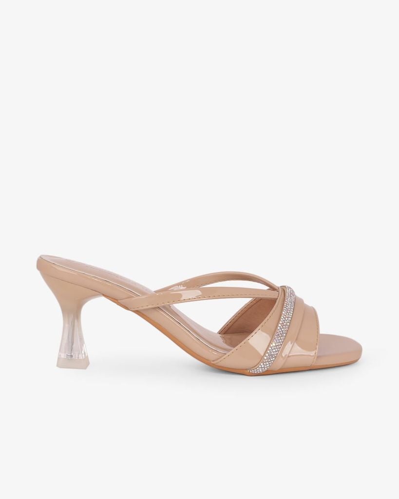 Dép Cao Gót Hạnh Dung Quai Ngang Lấp Lánh HD041111AD