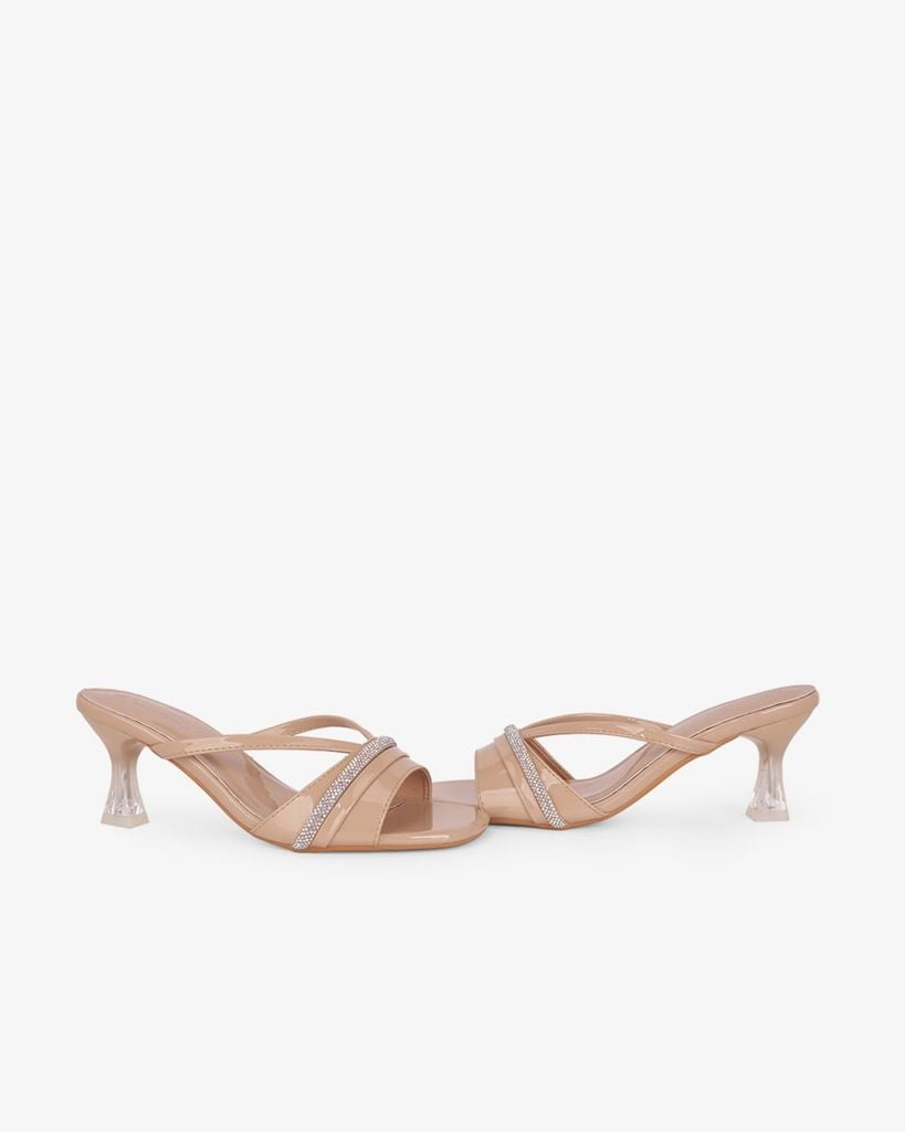 Dép Cao Gót Hạnh Dung Quai Ngang Lấp Lánh HD041111AD