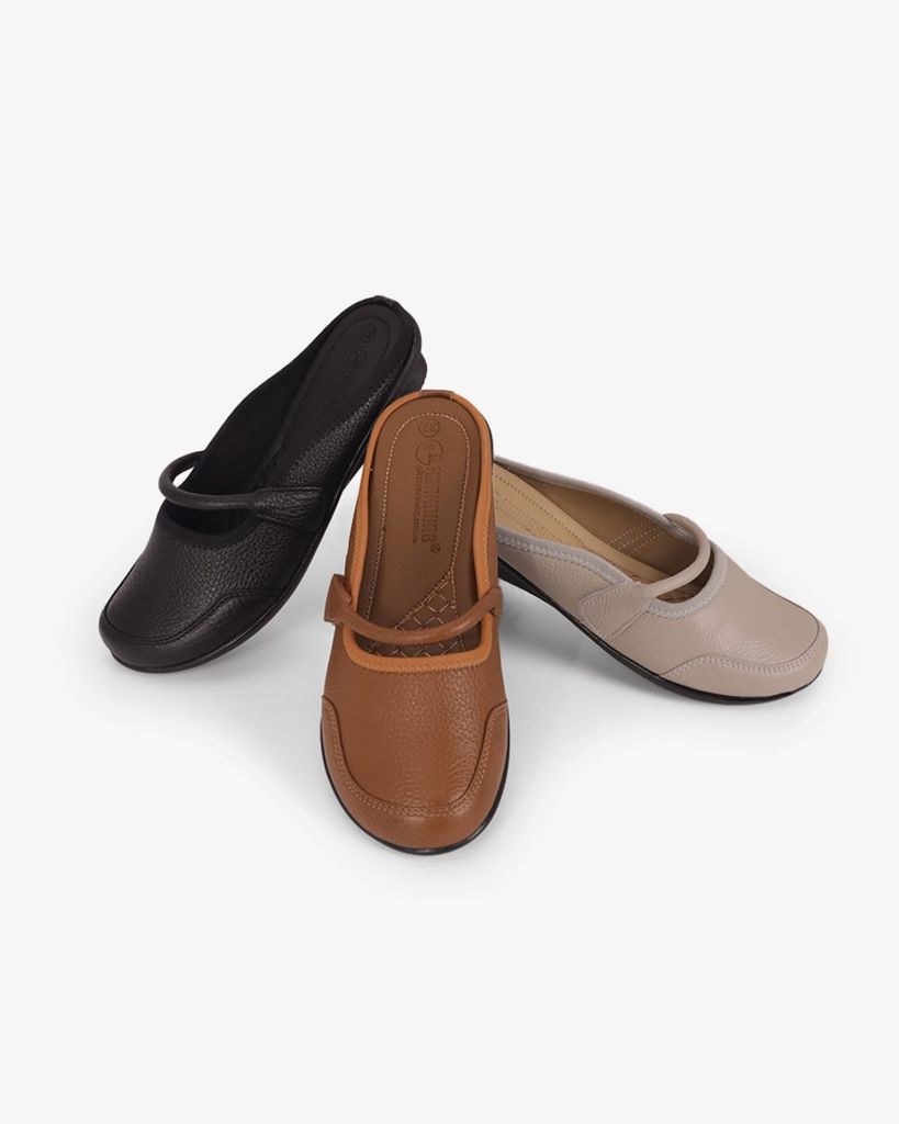 Dép Bít Mũi Hạnh Dung Chỉ Thêu Phối Quai Dán HD041113AD