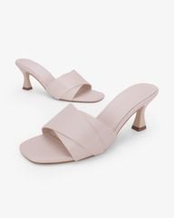 Dép Cao Gót Hạnh Dung Quai Đắp Da Mềm HD041118AD