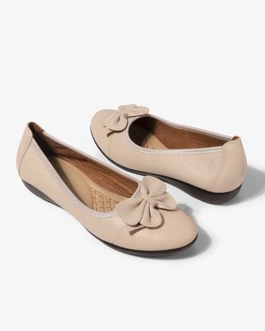 Giày Búp Bê Hạnh Dung Mũi Tròn Đính Nơ Thanh Lịch HD04945AD