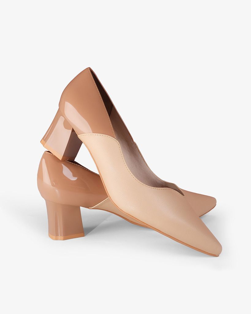 Giày Cao Gót Hạnh Dung Mũi Nhọn Gót Vuông HD04971AD