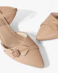 Dép Bít Mũi Hạnh Dung Nơ Hoa Gót Vân HD04986AD