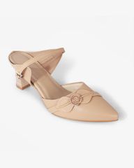 Dép Bít Mũi Hạnh Dung Nơ Hoa Gót Vân HD04986AD