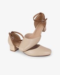 Giày Sandal Cao Gót Hạnh Dung Mũi Vuông Da Mềm HD0663BA