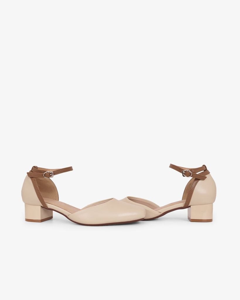 Giày Sandal Cao Gót Hạnh Dung Mũi Vuông Da Mềm HD0663BA