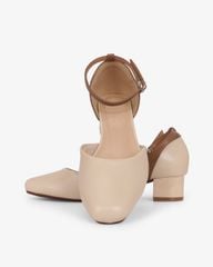 Giày Sandal Cao Gót Hạnh Dung Mũi Vuông Da Mềm HD0663BA