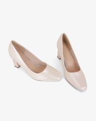 Giày Cao Gót Hạnh Dung Vân Lụa Mũi Vuông HD0668BA