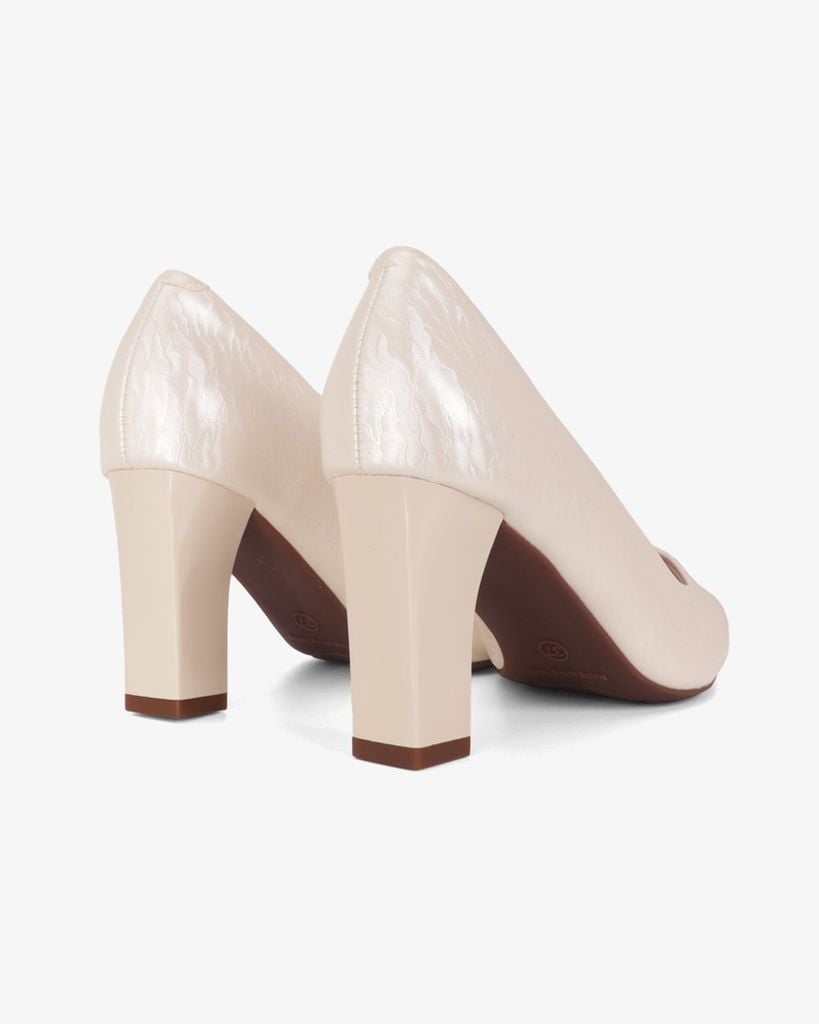 Giày Cao Gót Hạnh Dung Vân Lụa Mũi Vuông HD0668BA