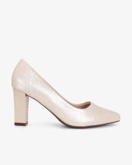 Giày Cao Gót Hạnh Dung Vân Lụa Mũi Vuông HD0668BA