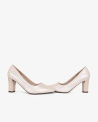 Giày Cao Gót Hạnh Dung Vân Lụa Mũi Vuông HD0668BA