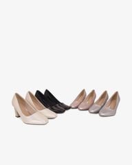 Giày Cao Gót Hạnh Dung Vân Lụa Mũi Vuông HD0668BA