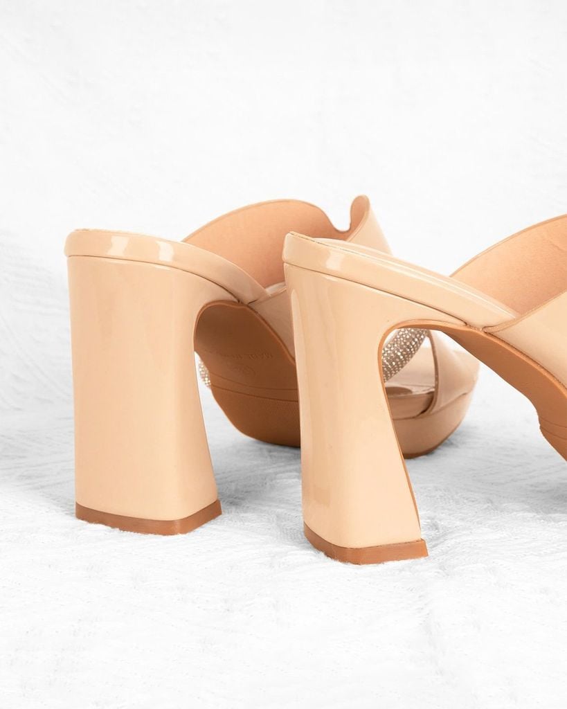 Dép Cao Gót Hạnh Dung Gót Trụ Bản Phối HD0903AS