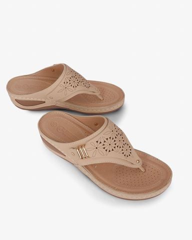 Dép Đế Xuồng Hạnh Dung Xỏ Ngón Vân Hoa HD0930AS