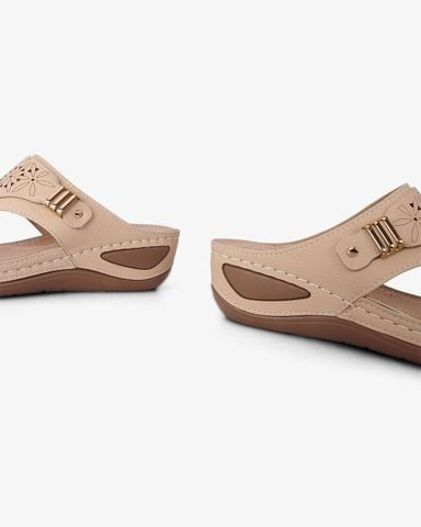 Dép Đế Xuồng Hạnh Dung Xỏ Ngón Vân Hoa HD0930AS