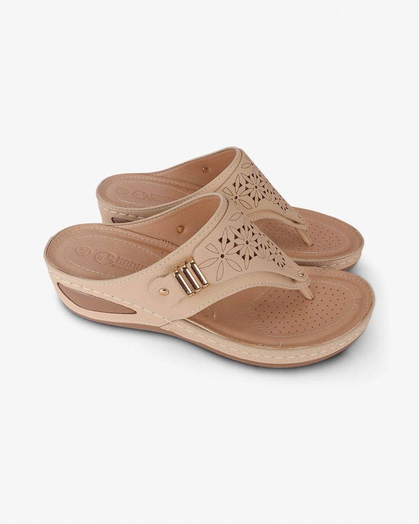 Dép Đế Xuồng Hạnh Dung Xỏ Ngón Vân Hoa HD0930AS