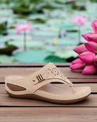 Dép Đế Xuồng Hạnh Dung Xỏ Ngón Vân Hoa HD0930AS