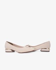 Giày Búp Bê Hạnh Dung Khóa Vuông Viền Vàng HD0933AS