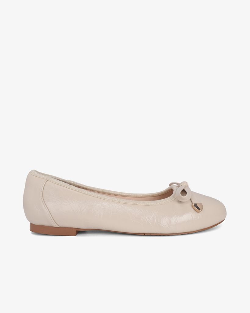 Giày Búp Bê Hạnh Dung Nơ Nút Mạ Vàng HD0936AS