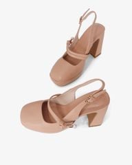 Giày Sandal Hạnh Dung Bít Mũi Trơn Mũi Vuông HD0939AS
