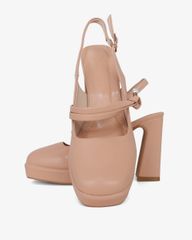 Giày Sandal Hạnh Dung Bít Mũi Trơn Mũi Vuông HD0939AS