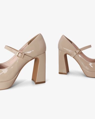 Giày Cao Gót Hạnh Dung Da Bóng Mũi Vuông HD0940AS