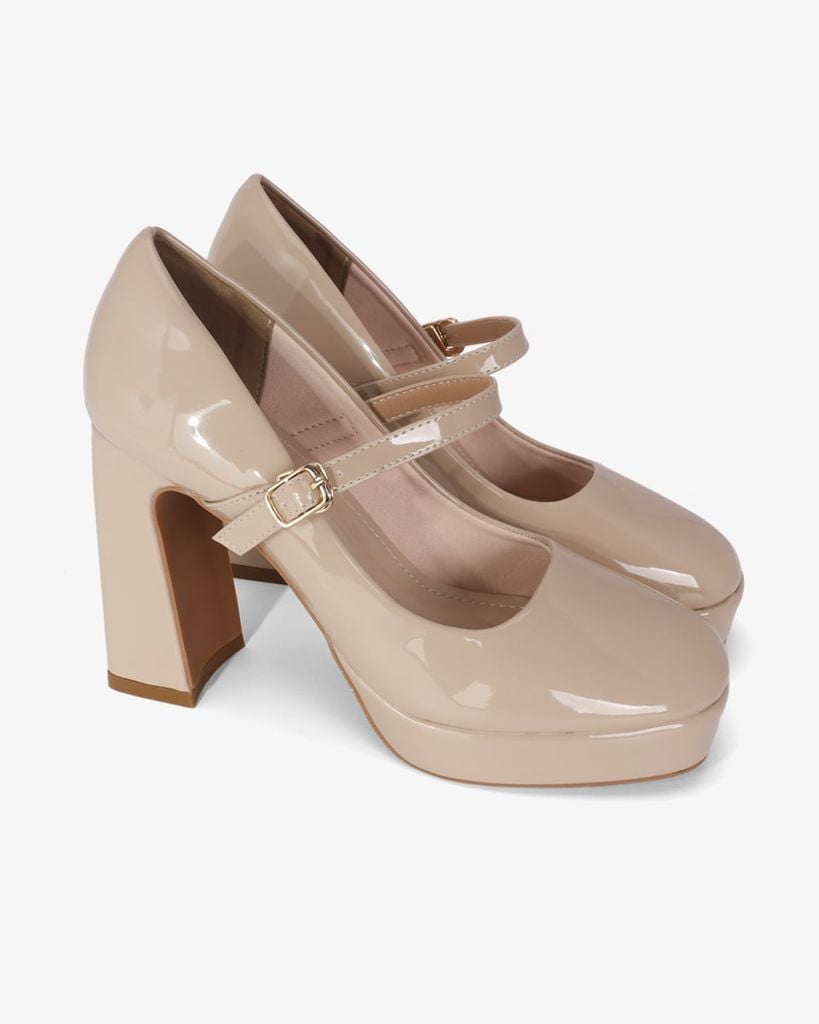 Giày Cao Gót Hạnh Dung Da Bóng Mũi Vuông HD0940AS