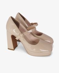 Giày Cao Gót Hạnh Dung Da Bóng Mũi Vuông HD0940AS